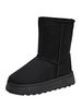 2024 New Autumn Winter Fleece Lined Thickened Women's Warm Snow Cotton Shoes Versatile Casual Mid-Calf Boots_vogvips.com