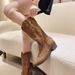 Women's Western Boots With Studs & Embroidery - Pointed Toe Cowgirl Boots, Chunky Heel Mid-Calf Boots For Women, Fashion Retro Ankle Boots_vogvips.com