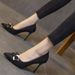 Women's High-heeled 2026 Spring And Autumn New Style Pointed-toe Soft Leather With Thin Heels, Unique Design, Elegant_vogvips.com