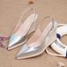 Cross-border Foreign Trade Thick-soled Pointed-toe Versatile And Fresh Style, Closed-toe Women's Shoes, Silver Wedge_vogvips.com