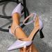 2026 New Purple Patent Leather Pointed Toe High Heels For Women, Thin Heel, Ankle Strap, Open Back Sandals, Cross-Border_vogvips.com