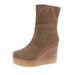 Plus Size Wedge Heel Slip On Fashion Boots,Suede Thick Sole, Winter Fleece Lined Ankle Boots, Women's Style Slim Boots._vogvips.com