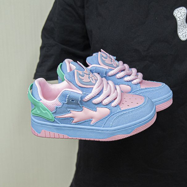 Autumn INS Style Student Party Trend German Training Women Ulzzang Harajuku Color-Block Couple Sports Skate Shoes_vogvips.com