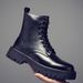 Long Martin Boots Men's Style Black High-top Leather Shoes Locomotive Boots Boys Leather Boots_vogvips.com