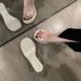 Transparent Beautiful High Heels Slippers Women's Summer Wear Crystal Thick Heel Sandals French Semi-drag Temperament Socialite Sandals_vogvips.com