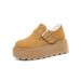 Thick-Soled Fleece-Lined For Women 2024 New Genuine Leather Autumn Winter Loafers Cotton Shoes Warm Snow_vogvips.com
