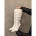 Women's Pointed Toe Stiletto High Heel Over The Knee Boots - Stacked Vintage Style Boots For Fall Winter Slim Fitting, Stiletto Heel, Retro Style._vogvips.com