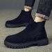 Martin Boots Men's High-top Korean Version Of Matte Leather Chelsea Boots Men's Breathable Mid-top Cigarette Boots_vogvips.com