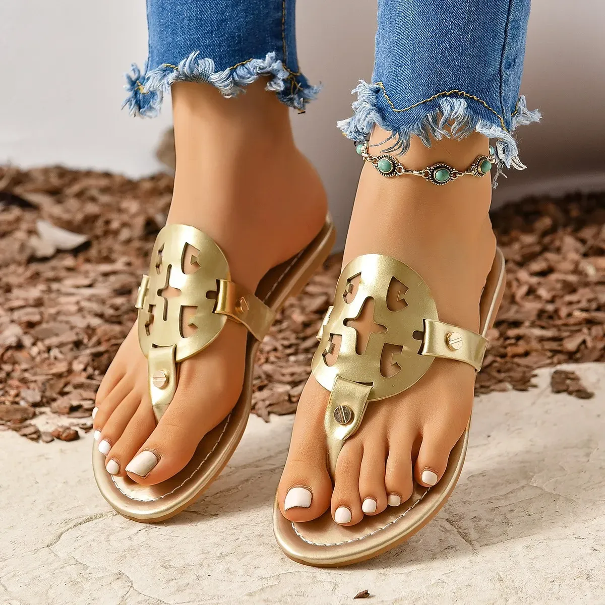 Leather Flip-ps Shoes Summer Big Brand New Women's Leopard Print Snakeskin Slippers Europe And America 36-43_vogvips.com