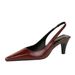 2A03 Style Minimalist Tapered High Heel, Shallow Mouth, Small Square Toe, Hollowed Out Back Strap, Versatile Women's_vogvips.com