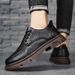 2025 New Style Spring English Business Formal Sports Black Casual Fashion Sneakers Men's Low-top Work Leather Shoes_vogvips.com
