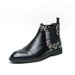 New Style Stylish Personalized Jacquard Chelsea Boots Fashion Flower Blooming Wealth Embroidery Men's Boots Brown Retro Gentleman's Leather Boots_vogvips.com