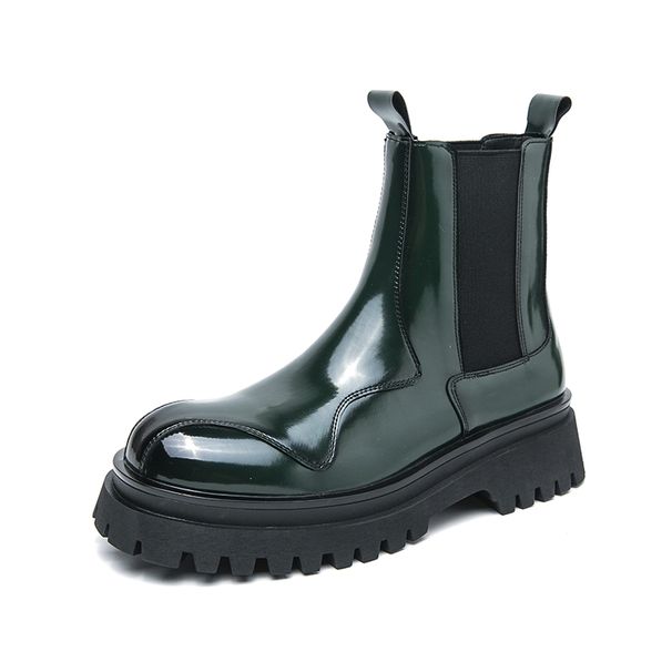 New Fashion Chelsea Boots Men's Pointy Toe Retro Boots British Men's Boots Leather Boots Leather Shoes_vogvips.com