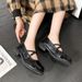 X1 Huidong Yixinda Soft Leather Women's Summer 2025 Chunky Heel Color Block Retro Round Toe Mary Jane Shoes_vogvips.com