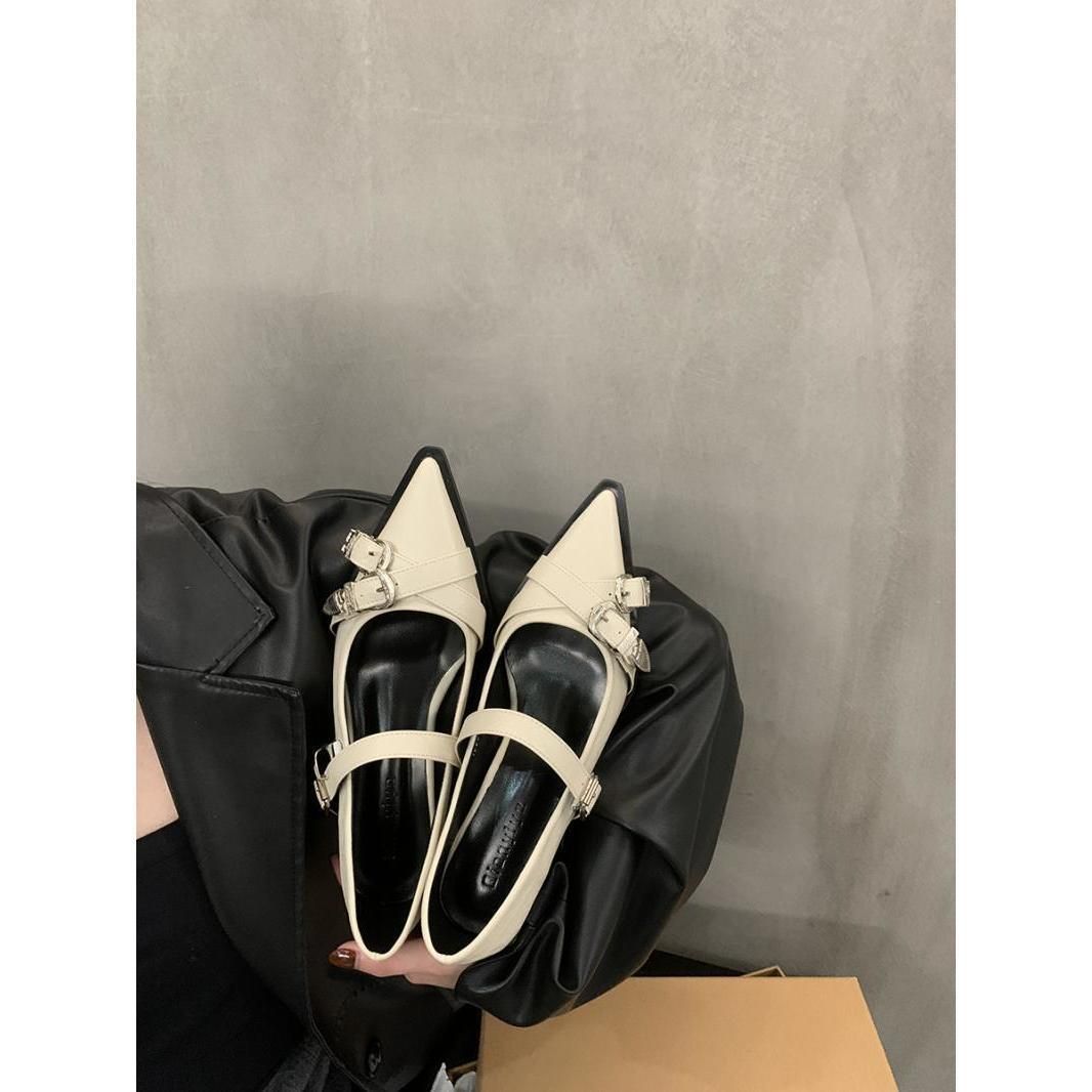 Black Pointed 2025 New Autumn And Winter French Mary Jane Evening Small Leather Women's Single Shoes_vogvips.com