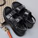 Summer Man Sandals Dual-Purpose Leather Mens Slippers Casual Outdoor Slides Beach Shoes Quick Dry Man Half Drag Flip_vogvips.com