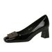 Heel Sandals Patent Leather Heel Sandals Patent Leather K Elegant Banquet Style Women S With Chunky Heels Shallow Mouth Square Toe Patent Leather Met_vogvips.com