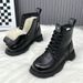 Real Soft Leather Wool Snow Boots Women's One Piece Short Boots Martin Boots Winter Warm Thick Bottom Non Slip Cotton Shoes_vogvips.com