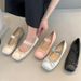 Evening Style Gentle Flat Satin Ballet Flats 2025 New Spring Shallow Boat Mary Jane Women's Shoes_vogvips.com