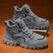 Men's High-Top Work Boots With Thick Non-Slip Sole, Durable Casual Shoes For Outdoor And Daily Wear Outdoor Wear Resistant Work Boots_vogvips.com