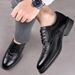 Euro Step Brogue Top Layer Cowhide Business Formal British Carved Men's Leather Lace-up Breathable Trendy Oxford Shoes_vogvips.com