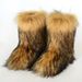 Women's Fur Boots With Fur Lining - Warm Shoes In The Style Of Fox Fur - Mid-Calf Length - Fur-like Fur From Mink_vogvips.com