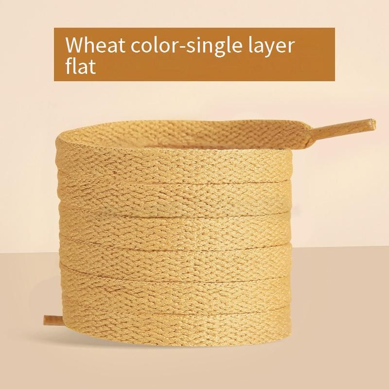 Premium Wheat-Colored Shoelaces For AF1 Low & High Top Sneakers - 7mm Wide Round & Flat Style - Durable & Stylish Replacement Laces_vogvips.com