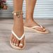 Women's Summer Solid-Color Fashion Waterproof Non-Slip Breathable Round-Toe Flat Slip-On Beach Pool Bathroom Flip-Flops_vogvips.com