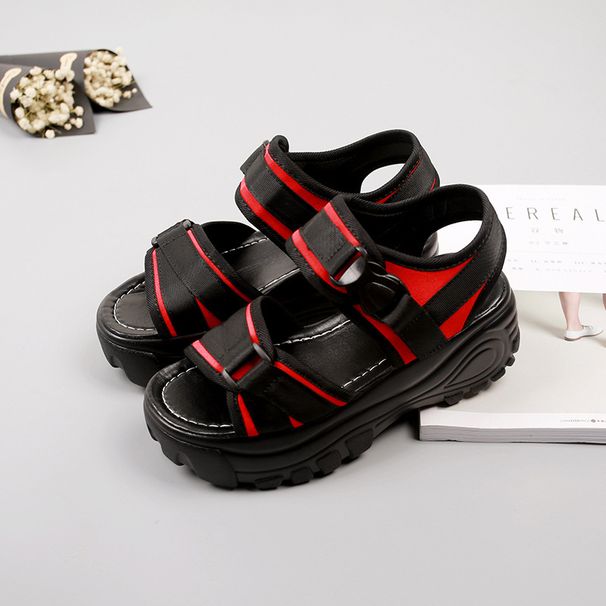 Sandals Women, Beach Shoes, Sloping Minimalist Velcro High Heels, And Roman Casual Shoes For Women_vogvips.com
