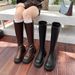 Black For Women 2025 New Spring Autumn Winter Thick Sole Over-the-Knee High Small Stature Long Boots_vogvips.com