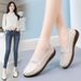 Leather Beanie Shoes Women's Season Shallow Mouth Flat Bottom Non-slip Soft Sole Mother Casual Nurse Leather Shoes_vogvips.com