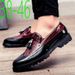 2026 New Lazy Man Slip-on Bean Shoes Men's Business Casual Crocodile Print 46 Large Size Fringed Leather Shoes Men_vogvips.com