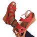 Manufacturer's Large-size Velcro New Women's Bohemian Style Wedge High-heel Cross-strap Sandals_vogvips.com