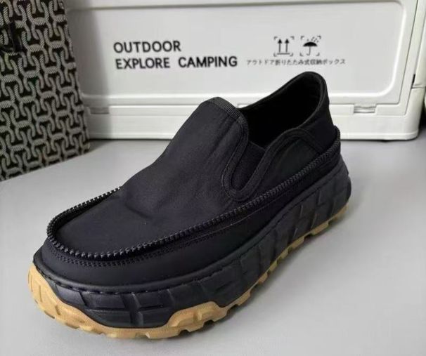 Summer Fashion Casual Men's Shoes Slip On Versatile Fashion Zipper Cloth Shoes Fashionable And Comfortable Thick Soled Shoes_vogvips.com