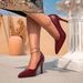 Women's High Heels Wine Red Stiletto Heels Set High Heels Fashion Party Pointed Simple High Heels_vogvips.com