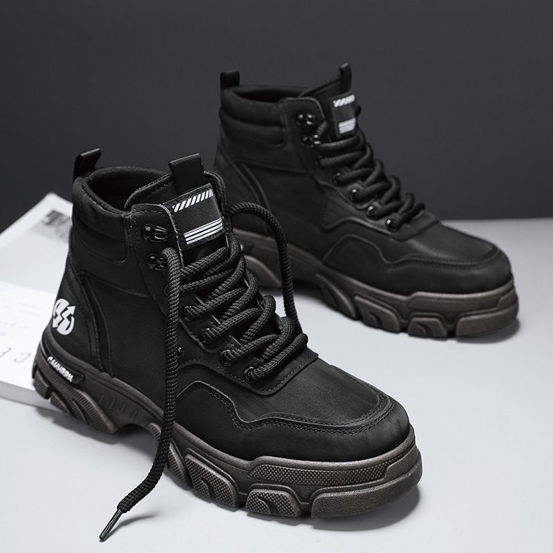 European Warm Series Leather Autumn Winter New Style Yellow Fashion Thick Sole Height Increasing Outdoor Sports Motorcycle Martin Men's Boots_vogvips.com