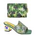 Casual Square Head Chunky Heel Wear Sandals With The Same Style Camouflage Graffiti Stick Diamond Handbag Set_vogvips.com