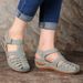 New Plus Size Sandals Daily Casual Wear, With Headband, A Middle Heel, And Velcro For Women's Wedge Heels_vogvips.com