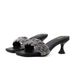 Women's Shoes Summer New Arrival Square Toe Woven Rhinestone One Shot Sandals Stiletto Heels High Heels Versatile Black Outdoor Sandals_vogvips.com