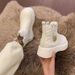 Martin women, white warm soled snow boots women in winter 2024, new style for outerwear with plush and thick anti slip_vogvips.com