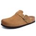 Litfun Classic For Women Men Genuine Summer Clogs With Arch Support Cork Leather Home Mules Shoes Thick Beach Sandals_vogvips.com