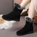 Women's Winter Plush New Flat Bottom Thick Bottom Rabbit Fur Thick Snow Boots_vogvips.com