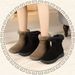Womens Winter Snow Boots Ankle Fur Warm Shoes Lined Ladies Round Toe Side Zip Flat Warm Shoes_vogvips.com