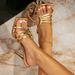 Women's High Heel Sandals Gold High Heel Women's Shoes Stiletto Fashion Party Evening Party One Step Square Toe Sandals_vogvips.com