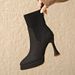 ShoeVault High Short Women Spring And Autumn Single French Retro Brown Thick Heel Waterproof Platform 2023 New Winter Fahion_vogvips.com
