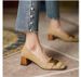 2025 French Retro Metal-buckle Small Square Toe Single Shoes For Women With Medium Heels_vogvips.com