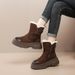 【First-layer Cowhide】Women's 2025 Winter New Arrival Versatile Thick Sole Mid-Calf Genuine Leather Wool-Trimmed Snow Boots_vogvips.com