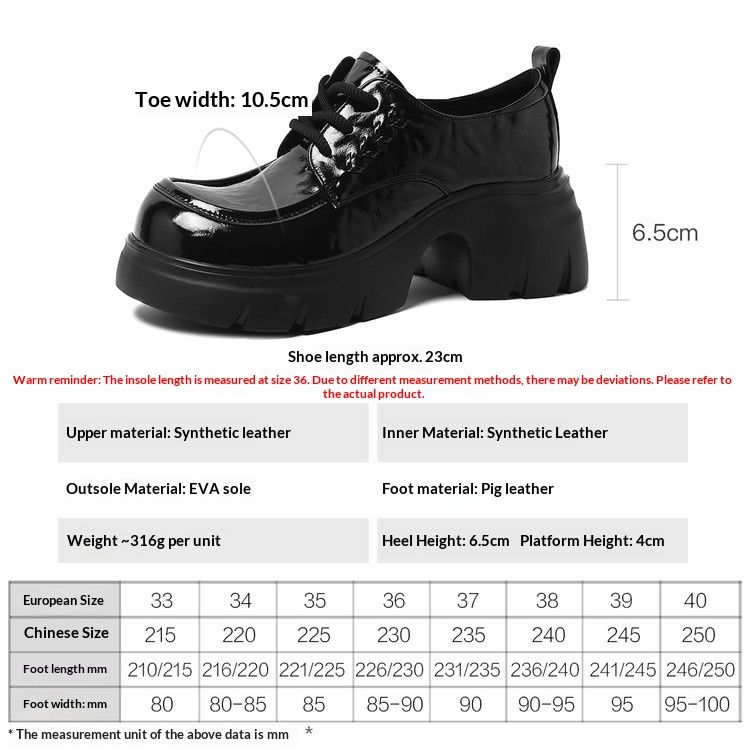 Cameido Women's Spring Oxford Shoes Thick Sole Lace - Up Loafers Deep V Single Shoes_vogvips.com