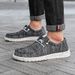 Suitable For All Seasons Plus Size Dude Loafers Trendy Casual Men's Canvas Slip-On Lazy One-Step Shoes_vogvips.com