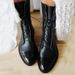 New SHENGY Patent Leather British Style Flat Boots Black Pointed Toe Boots Handsome Motorcycle Boots Women's Boots_vogvips.com